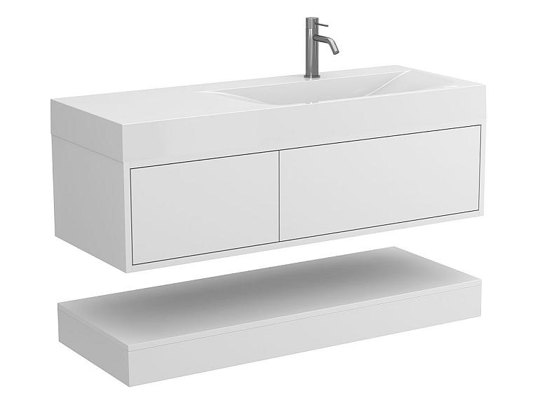 Тумба підвісна DUO Біла з умивальником VIOLA 1200 R