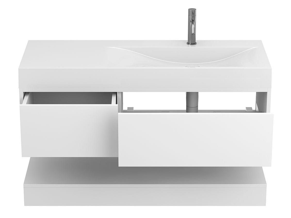 Тумба подвесная DUO Белая с умывальником VIOLA 1200 R