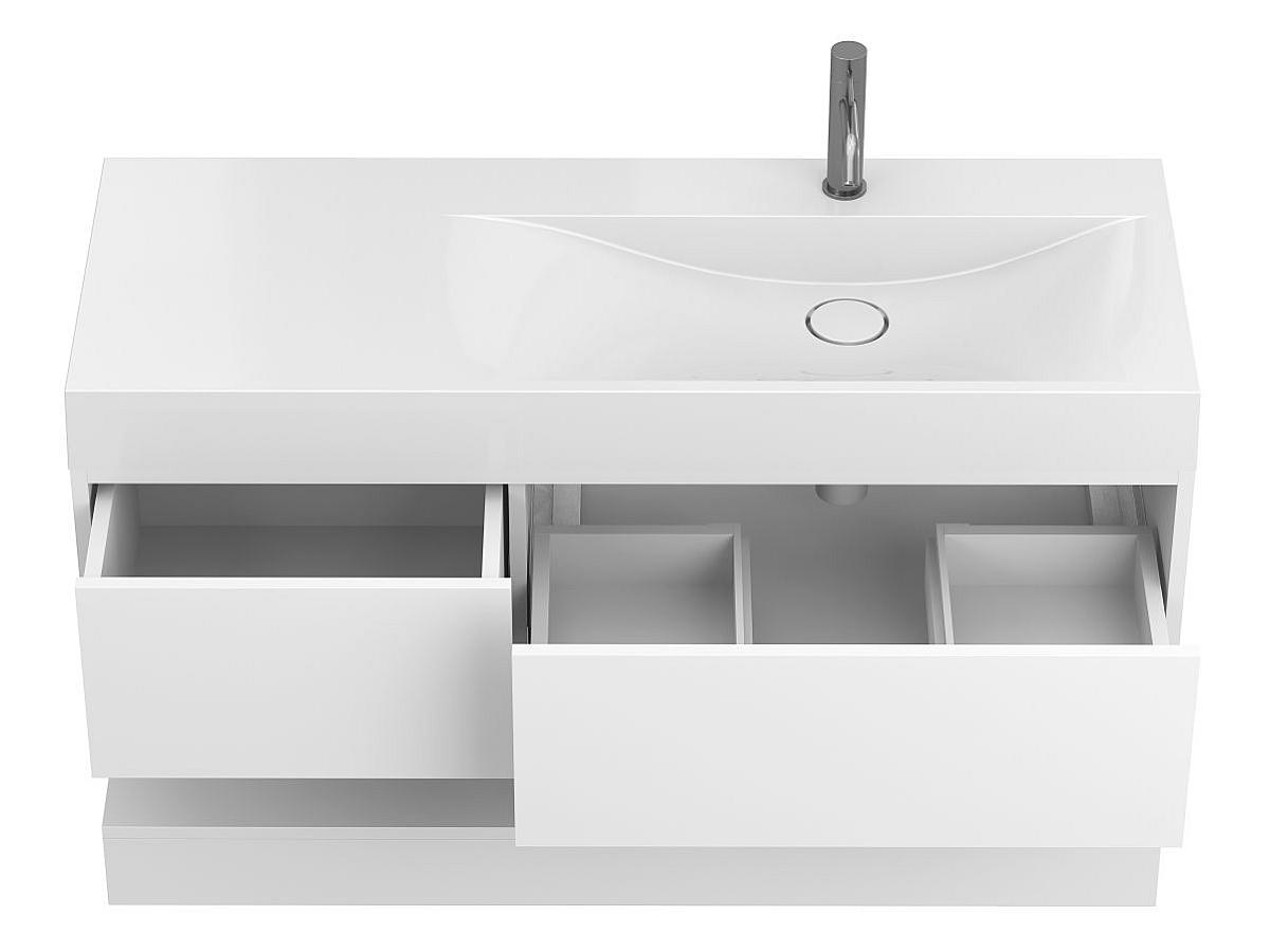 Тумба подвесная DUO Белая с умывальником VIOLA 1200 R