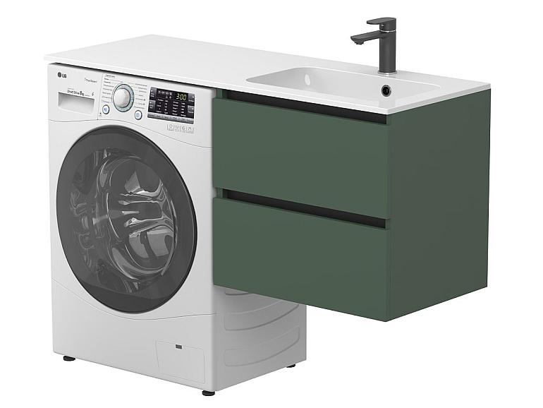 Тумба підвісна LUMO Ліс зелений з умивальником DELLA 1200 R