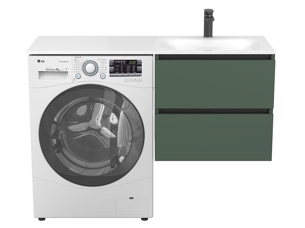 Тумба подвесная LUMO Лес зелёный с умывальником JESSEL 1200 R