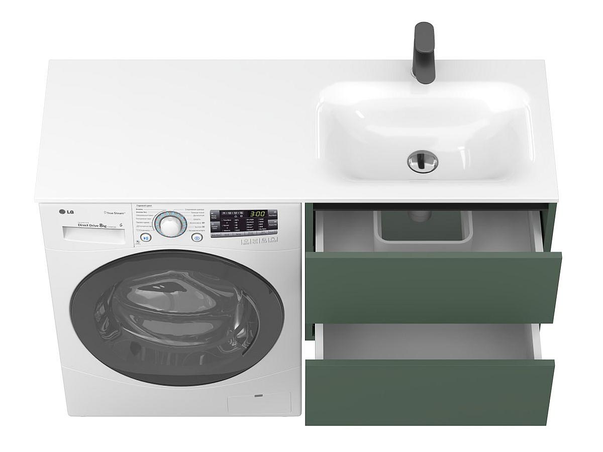 Тумба подвесная LUMO Лес зелёный с умывальником JESSEL 1200 R