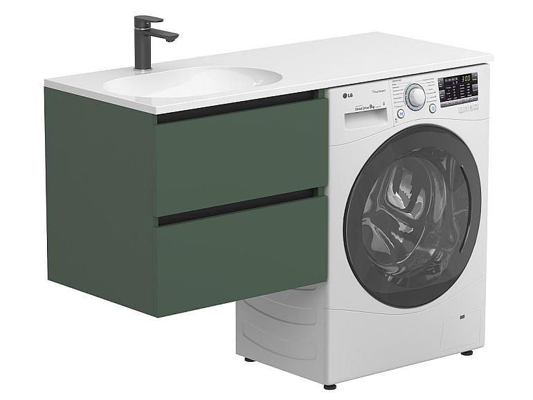 Тумба підвісна LUMO Ліс зелений з умивальником LAKE 1250 L