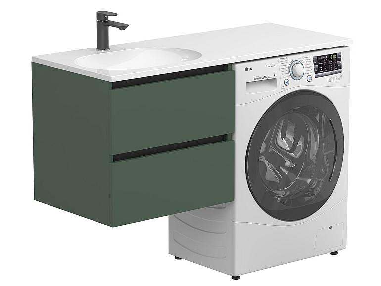 Тумба підвісна LUMO Ліс зелений з умивальником NEW YORK 1200 L