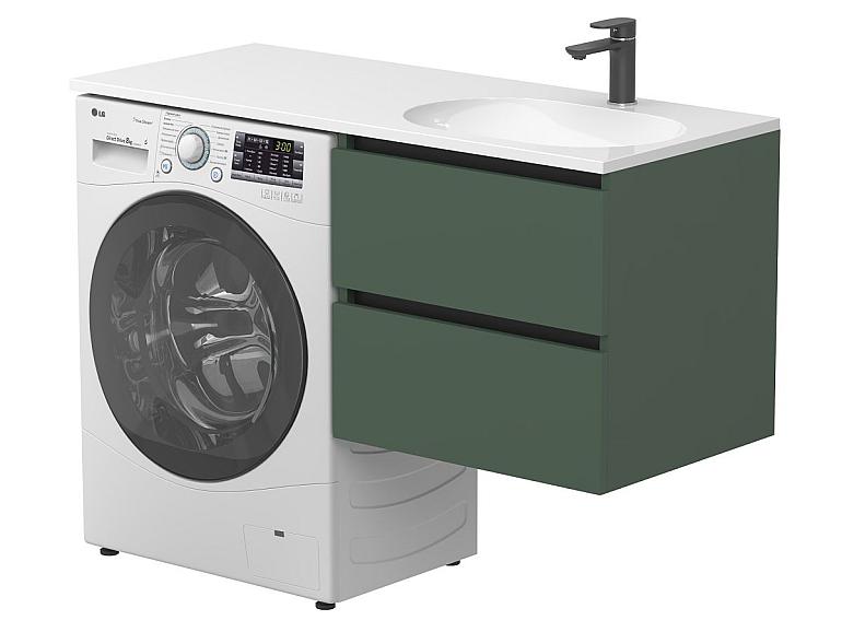 Тумба підвісна LUMO Ліс зелений з умивальником NEW YORK 1200 R