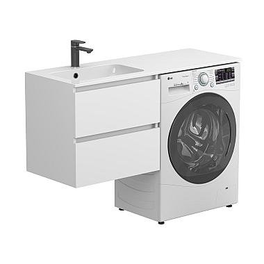 Тумба подвесная LUMO МДФ окрашеный Белый 0300n, матовая с умывальником DELLA 1200 L