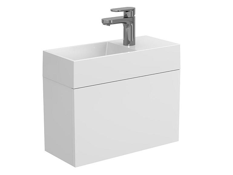 Тумба підвісна MINIMA біла матова з умивальником COPPER 500