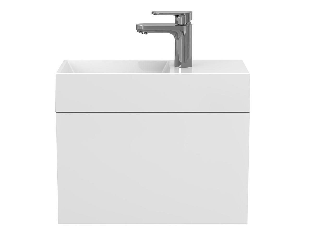 Тумба підвісна MINIMA біла матова з умивальником COPPER 500