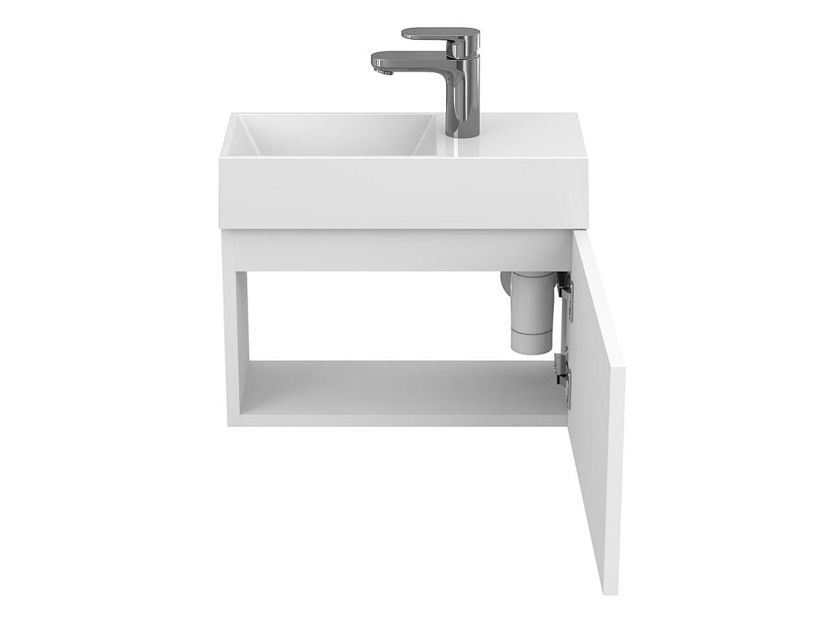 Тумба підвісна MINIMA біла матова з умивальником COPPER 500
