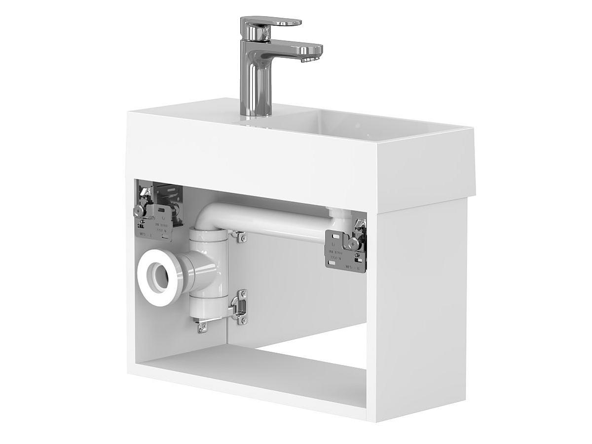 Тумба підвісна MINIMA біла матова з умивальником COPPER 500