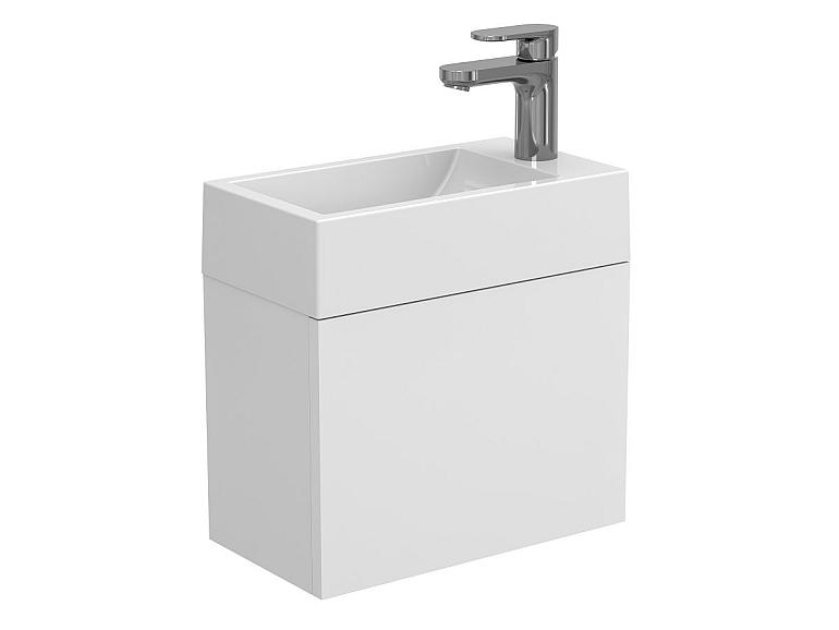 Тумба підвісна MINIMA біла матова з умивальником FARO