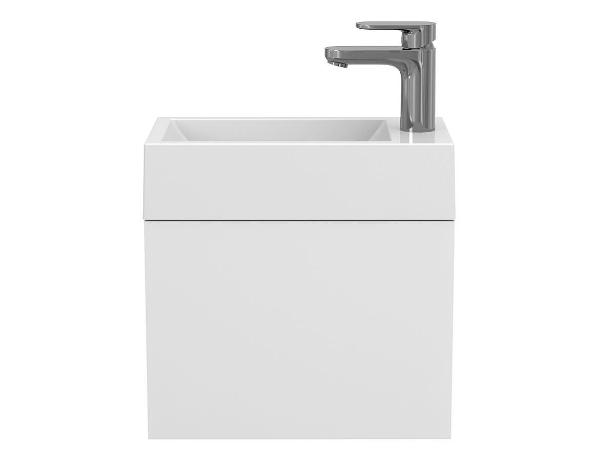 Тумба підвісна MINIMA біла матова з умивальником FARO