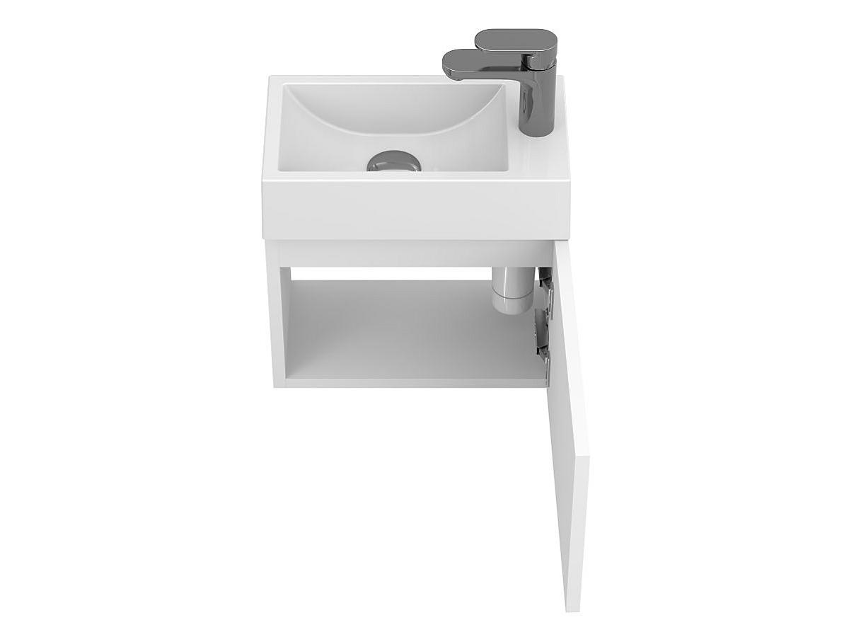 Тумба підвісна MINIMA біла матова з умивальником FARO