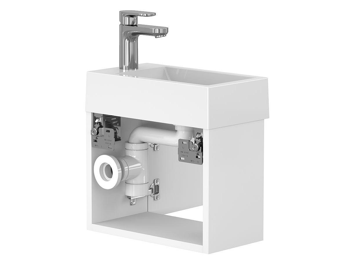 Тумба підвісна MINIMA біла матова з умивальником FARO