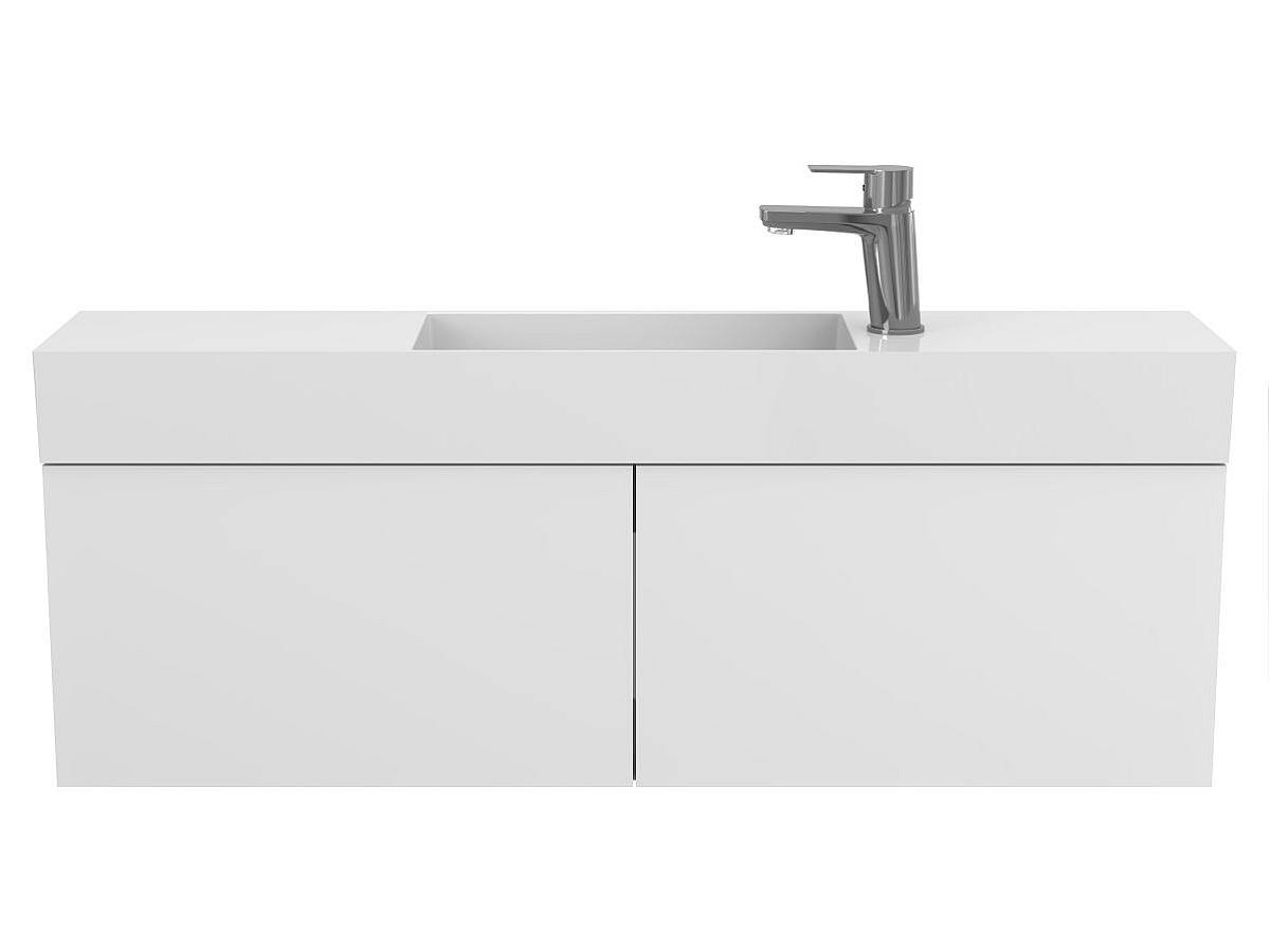 Тумба підвісна MINIMA біла матова з умивальником TONI 1050
