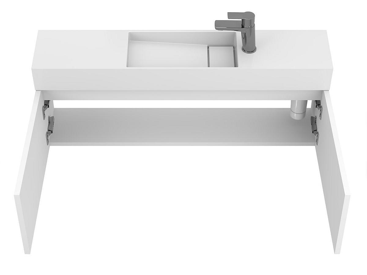 Тумба підвісна MINIMA біла матова з умивальником TONI 1050