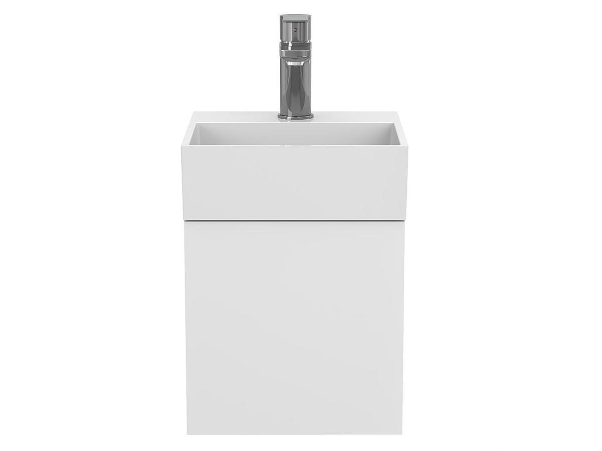Тумба підвісна MINIMA біла матова з умивальником TONI 300