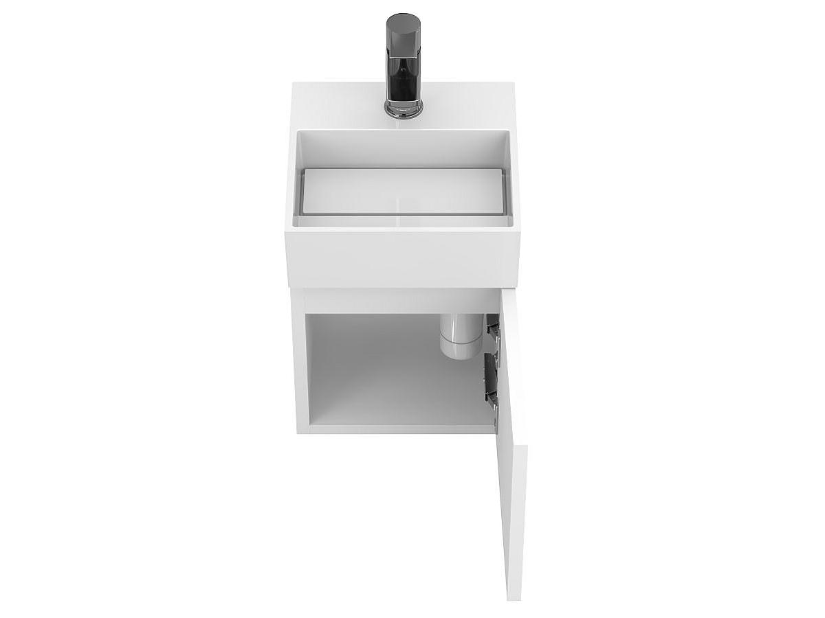 Тумба підвісна MINIMA біла матова з умивальником TONI 300