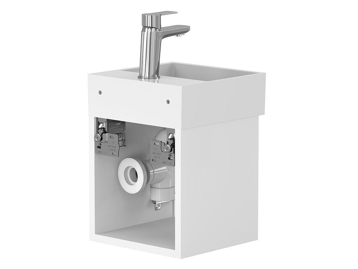 Тумба підвісна MINIMA біла матова з умивальником TONI 300