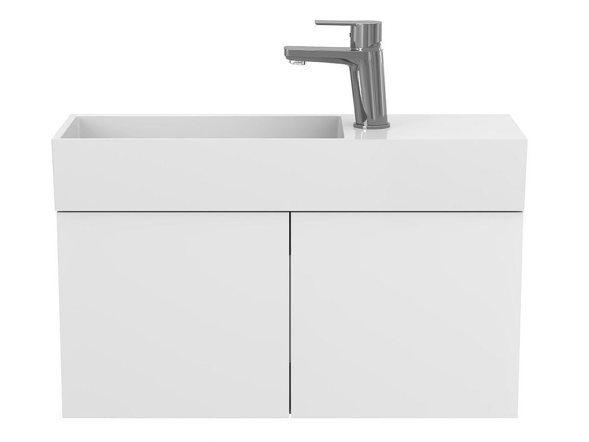 Тумба підвісна MINIMA біла матова з умивальником TONI 650