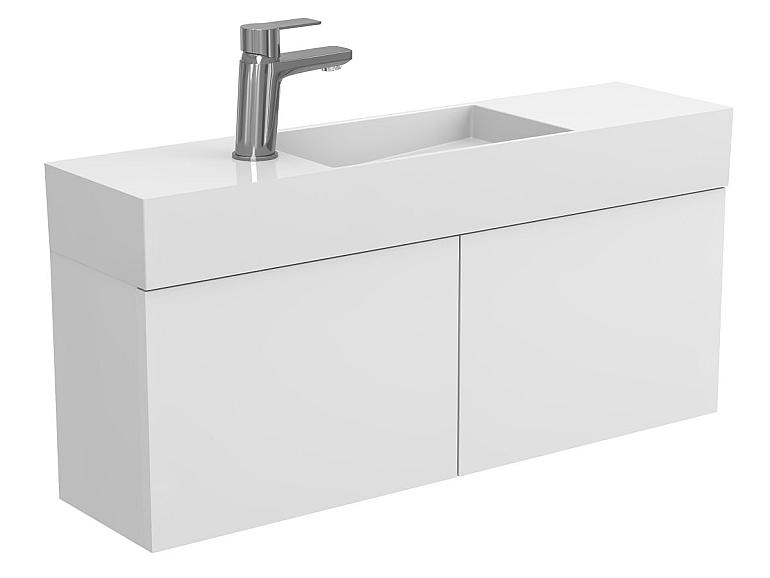 Тумба підвісна MINIMA біла матова з умивальником TONI 850