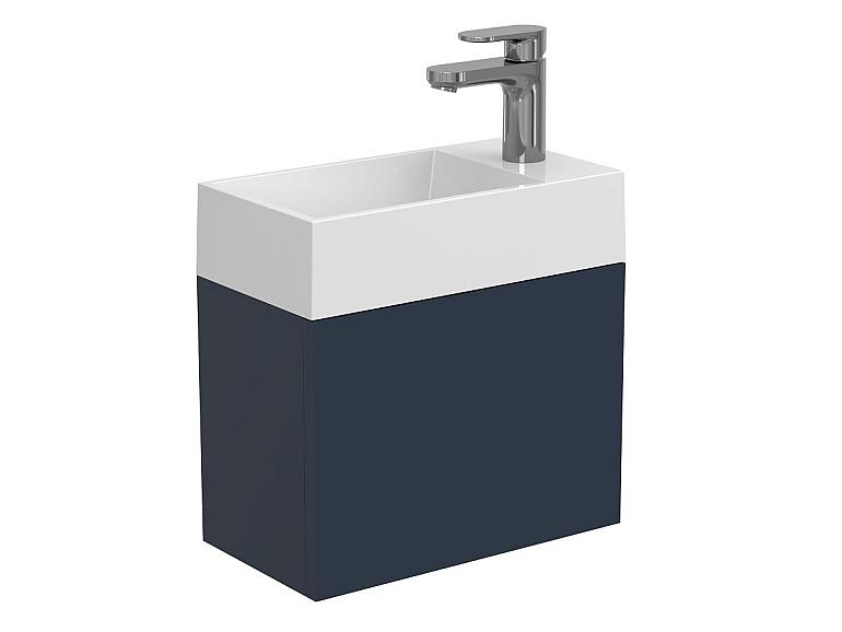 Тумба підвісна MINIMA синя з умивальником COPPER 400