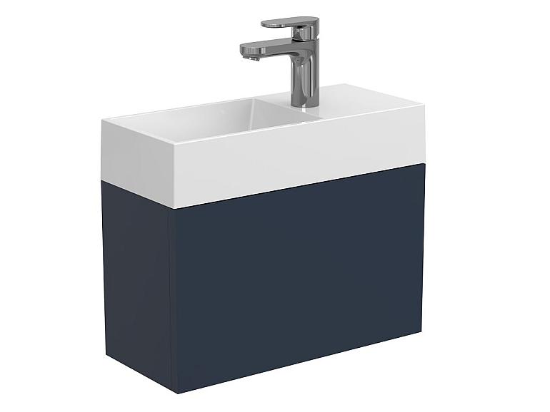 Тумба підвісна MINIMA синя з умивальником COPPER 500