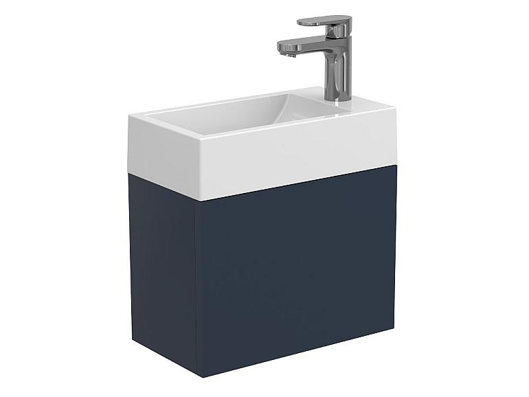 Тумба підвісна MINIMA синя з умивальником FARO
