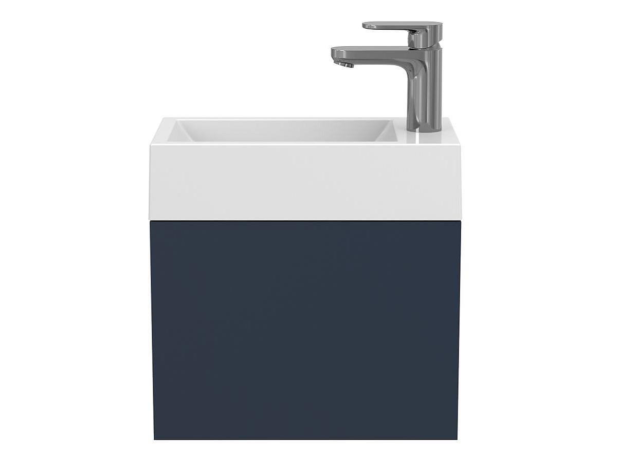 Тумба подвесная MINIMA синяя с умывальником FARO