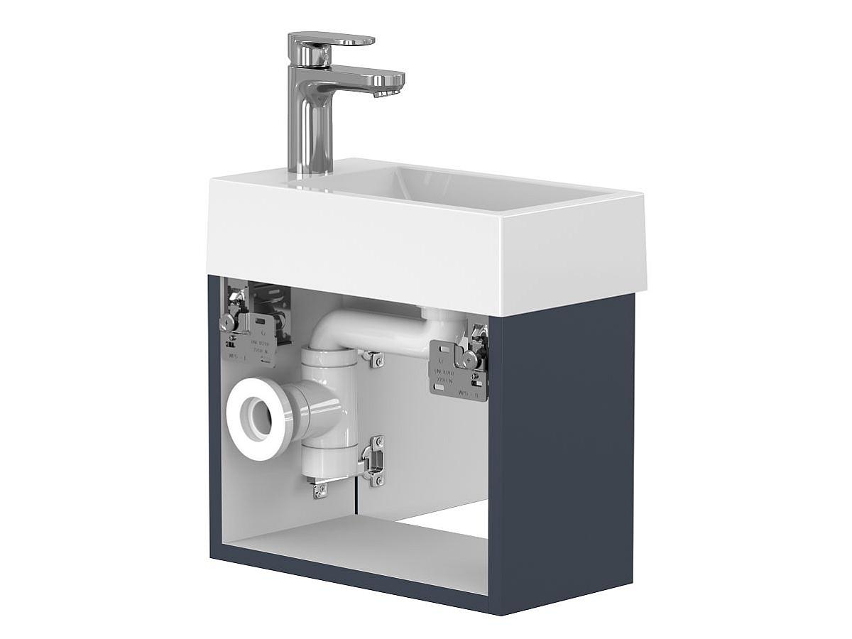 Тумба подвесная MINIMA синяя с умывальником FARO
