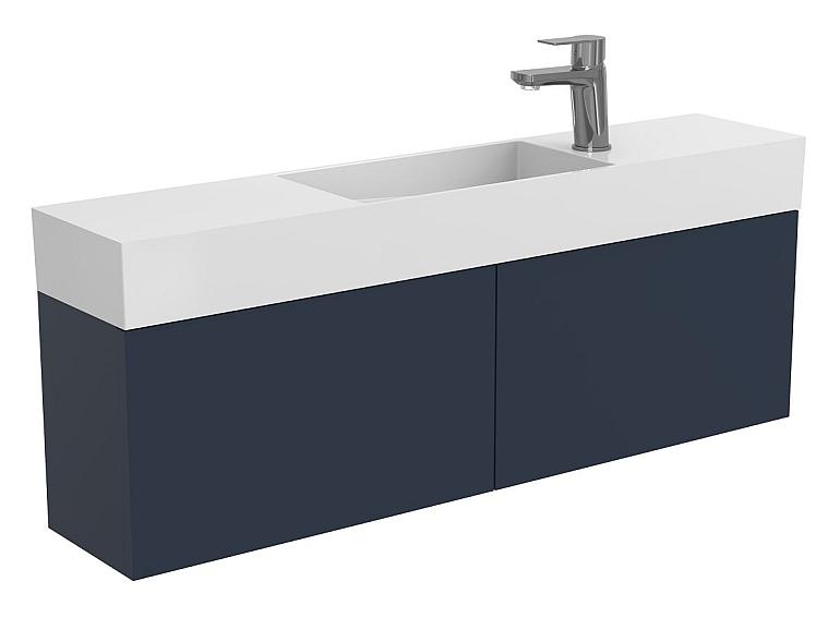 Тумба підвісна MINIMA синя з умивальником TONI 1050