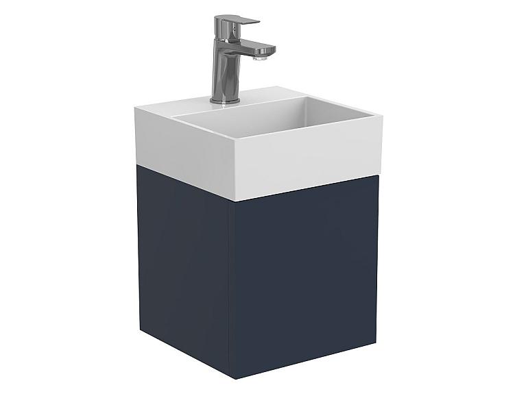 Тумба підвісна MINIMA синя з умивальником TONI 300