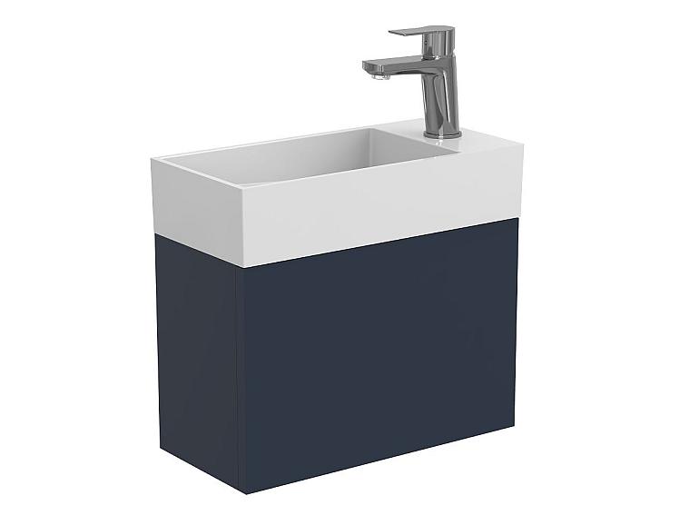 Тумба підвісна MINIMA синя з умивальником TONI 450