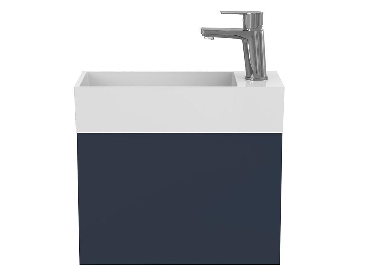 Тумба подвесная MINIMA синяя с умывальником TONI 450