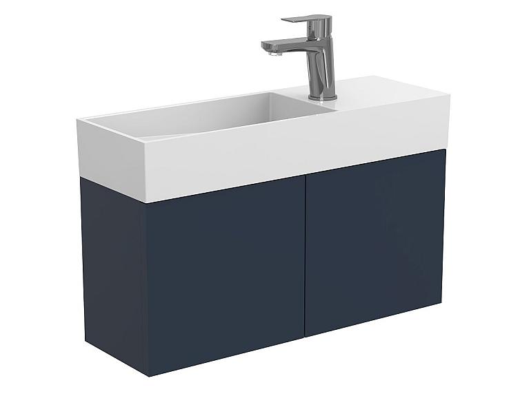 Тумба підвісна MINIMA синя з умивальником TONI 650