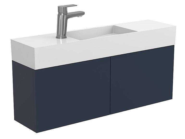 Тумба підвісна MINIMA синя з умивальником TONI 850