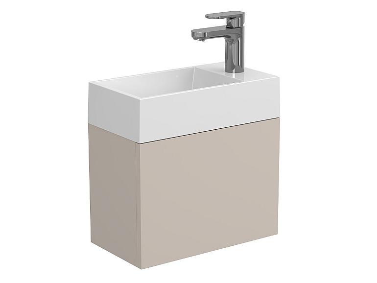 Тумба підвісна MINIMA сіра з умивальником COPPER 400