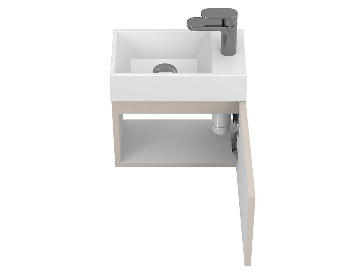 Тумба подвесная MINIMA серая с умывальником COPPER 400