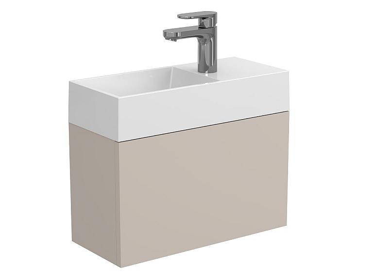 Тумба підвісна MINIMA сіра з умивальником COPPER 500