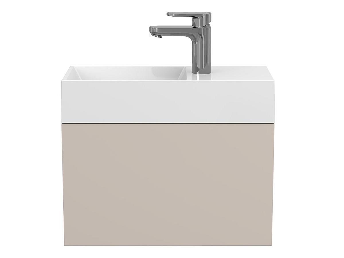 Тумба подвесная MINIMA серая с умывальником COPPER 500