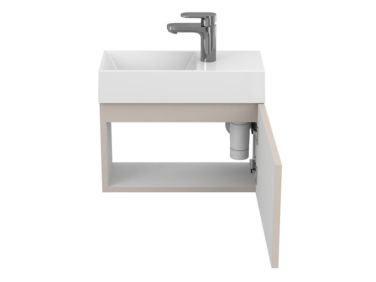 Тумба подвесная MINIMA серая с умывальником COPPER 500