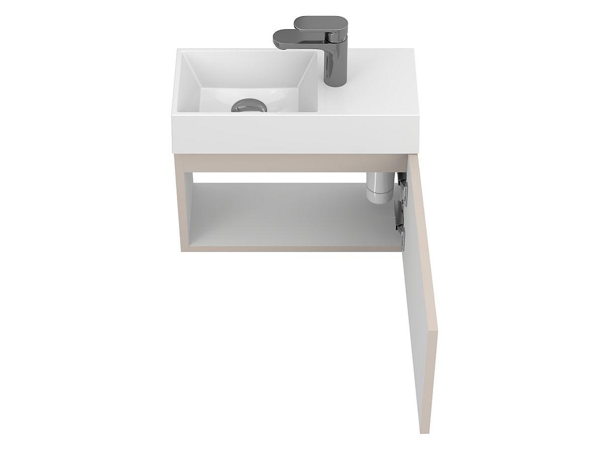 Тумба подвесная MINIMA серая с умывальником COPPER 500