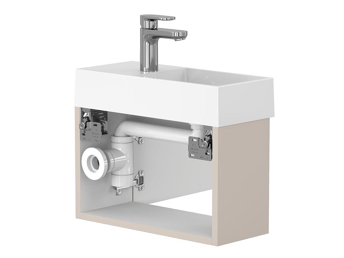 Тумба подвесная MINIMA серая с умывальником COPPER 500