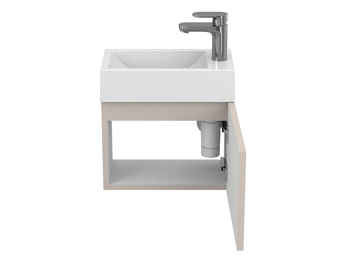 Тумба подвесная MINIMA серая с умывальником FARO