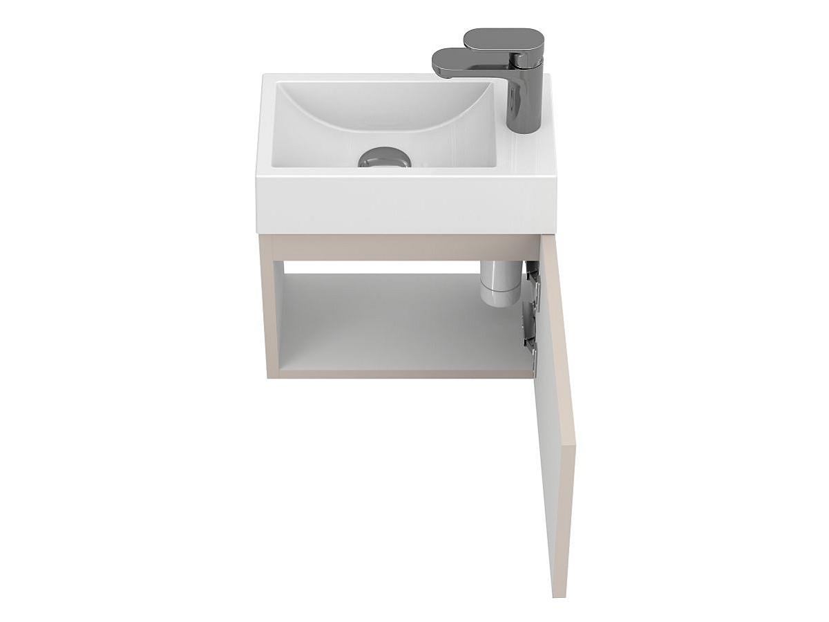 Тумба подвесная MINIMA серая с умывальником FARO