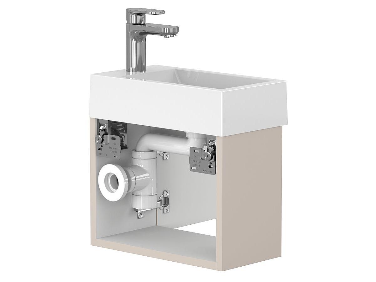 Тумба подвесная MINIMA серая с умывальником FARO