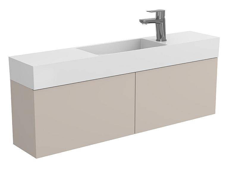 Тумба підвісна MINIMA сіра з умивальником TONI 1050