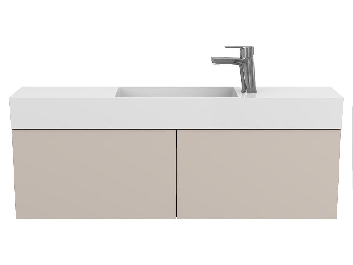 Тумба подвесная MINIMA серая с умывальником TONI 1050