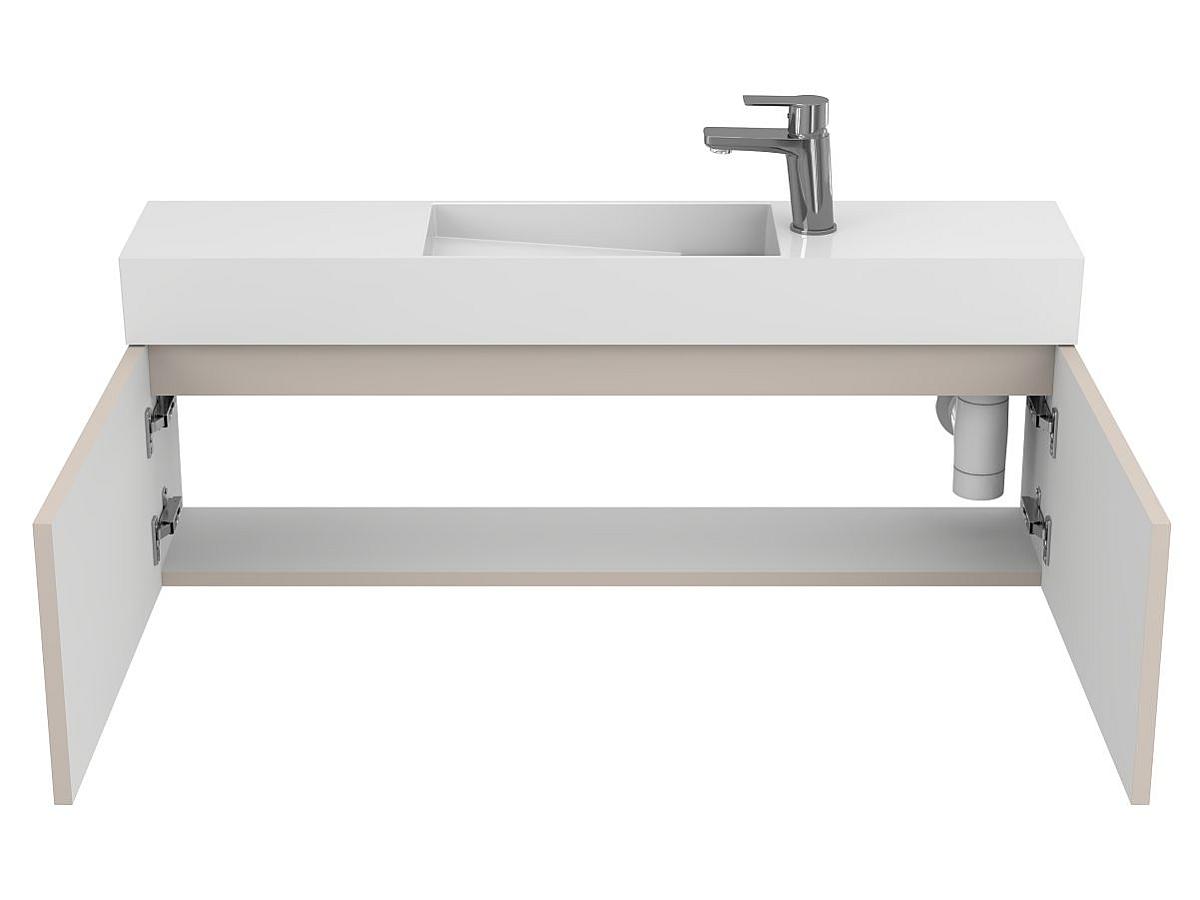 Тумба подвесная MINIMA серая с умывальником TONI 1050