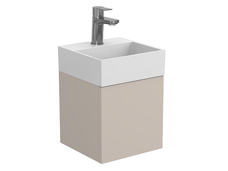 Тумба підвісна MINIMA сіра з умивальником TONI 300